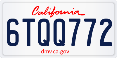 CA license plate 6TQQ772