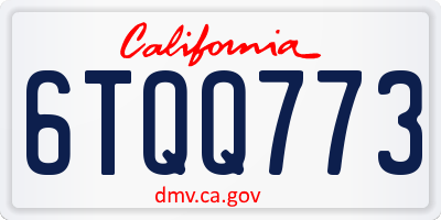 CA license plate 6TQQ773