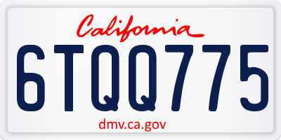 CA license plate 6TQQ775