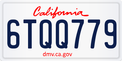 CA license plate 6TQQ779