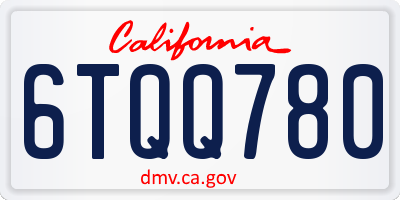 CA license plate 6TQQ780