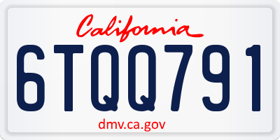 CA license plate 6TQQ791