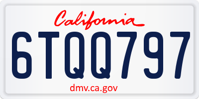 CA license plate 6TQQ797