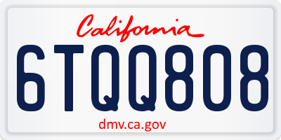 CA license plate 6TQQ808