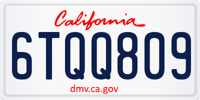 CA license plate 6TQQ809