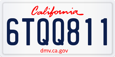 CA license plate 6TQQ811