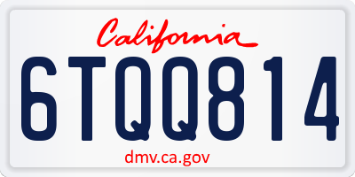 CA license plate 6TQQ814
