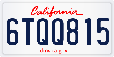 CA license plate 6TQQ815