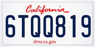 CA license plate 6TQQ819