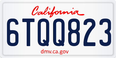 CA license plate 6TQQ823