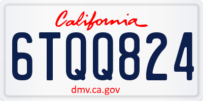 CA license plate 6TQQ824