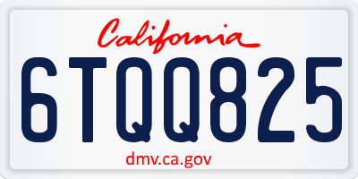 CA license plate 6TQQ825