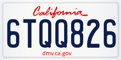 CA license plate 6TQQ826