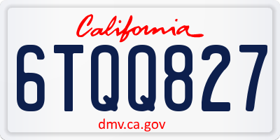 CA license plate 6TQQ827