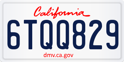 CA license plate 6TQQ829