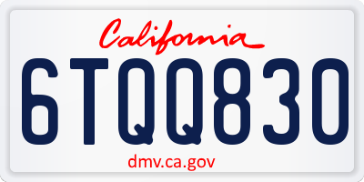 CA license plate 6TQQ830