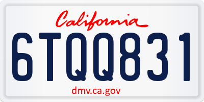 CA license plate 6TQQ831