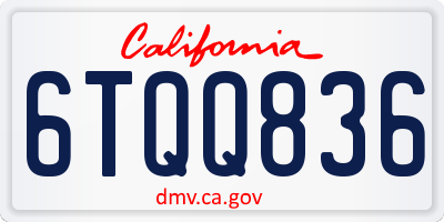 CA license plate 6TQQ836