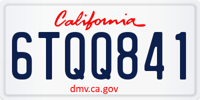 CA license plate 6TQQ841