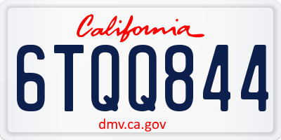 CA license plate 6TQQ844