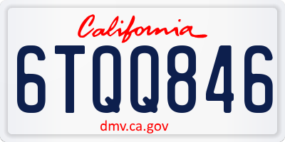 CA license plate 6TQQ846