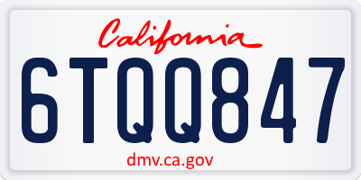 CA license plate 6TQQ847