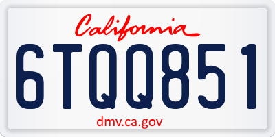 CA license plate 6TQQ851
