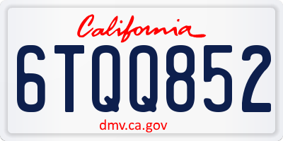 CA license plate 6TQQ852