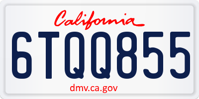CA license plate 6TQQ855