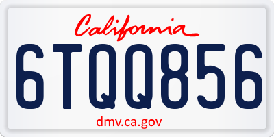 CA license plate 6TQQ856