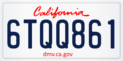 CA license plate 6TQQ861