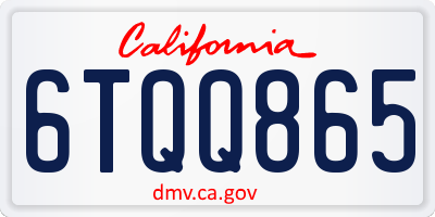 CA license plate 6TQQ865