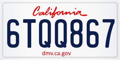 CA license plate 6TQQ867