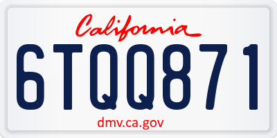CA license plate 6TQQ871
