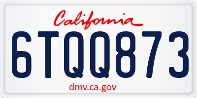 CA license plate 6TQQ873