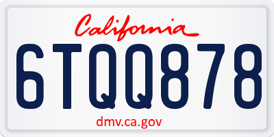 CA license plate 6TQQ878