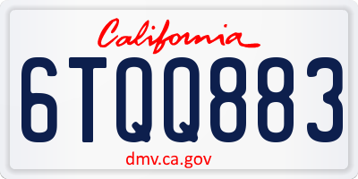 CA license plate 6TQQ883