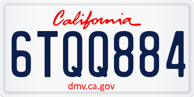 CA license plate 6TQQ884