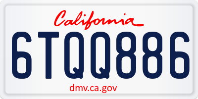 CA license plate 6TQQ886