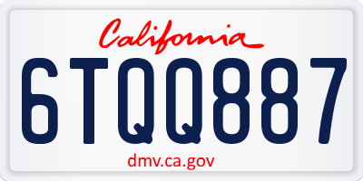 CA license plate 6TQQ887