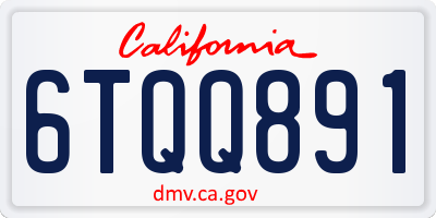 CA license plate 6TQQ891