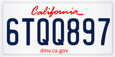 CA license plate 6TQQ897