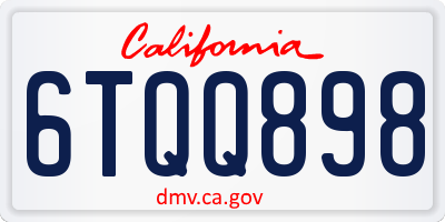 CA license plate 6TQQ898