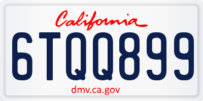 CA license plate 6TQQ899