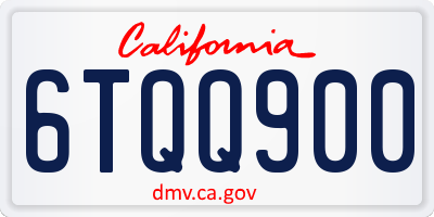 CA license plate 6TQQ900