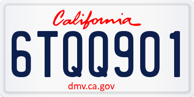 CA license plate 6TQQ901