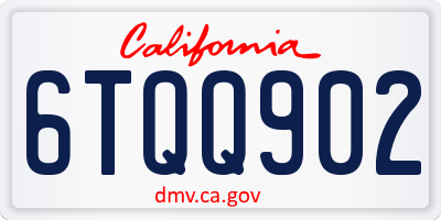 CA license plate 6TQQ902