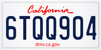 CA license plate 6TQQ904