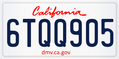 CA license plate 6TQQ905