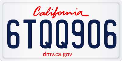 CA license plate 6TQQ906